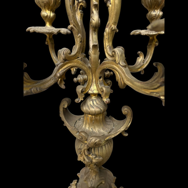 Paire de candelabre bronze rocaille xixe