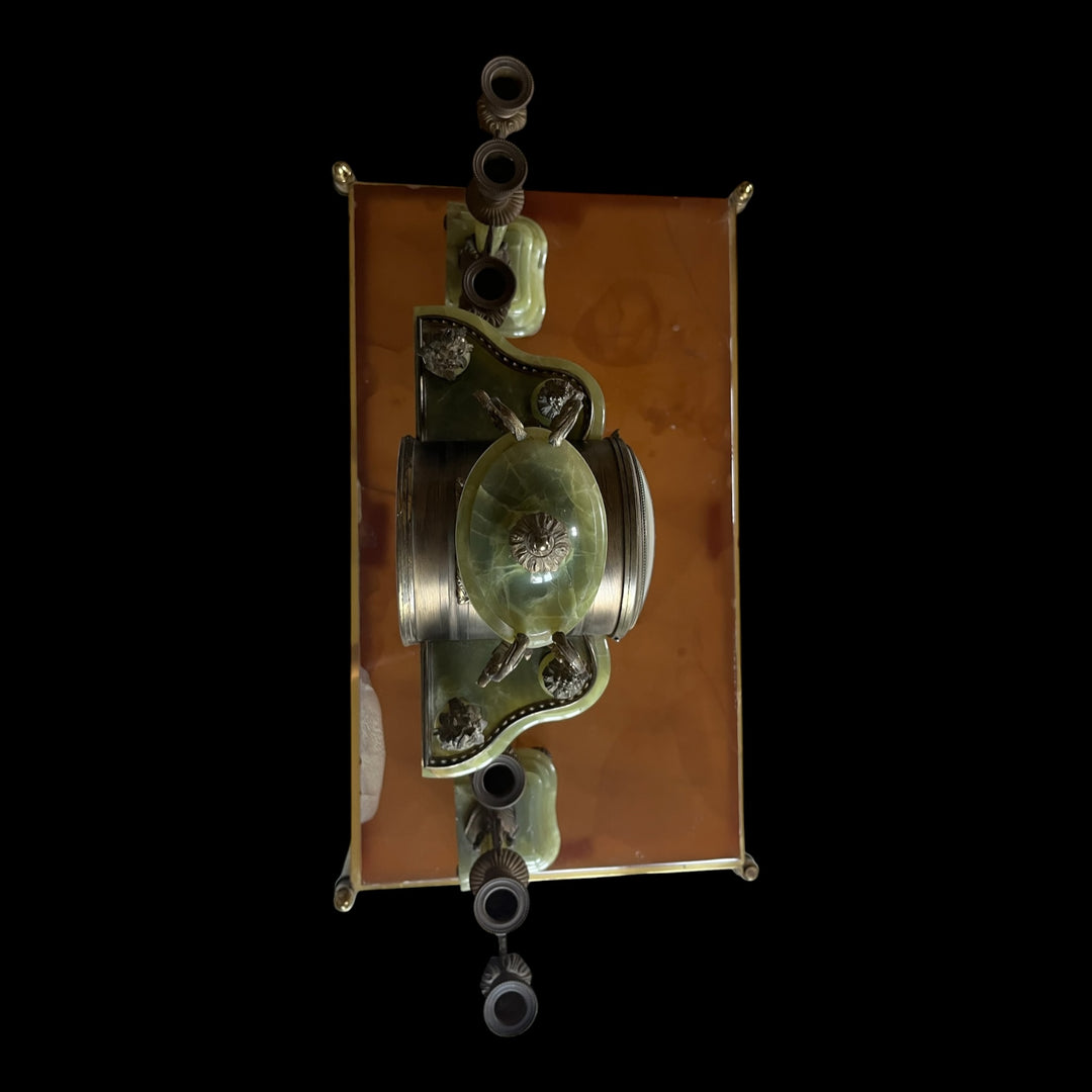 Garniture de Cheminée de style Louis XVI en onyx et bronze