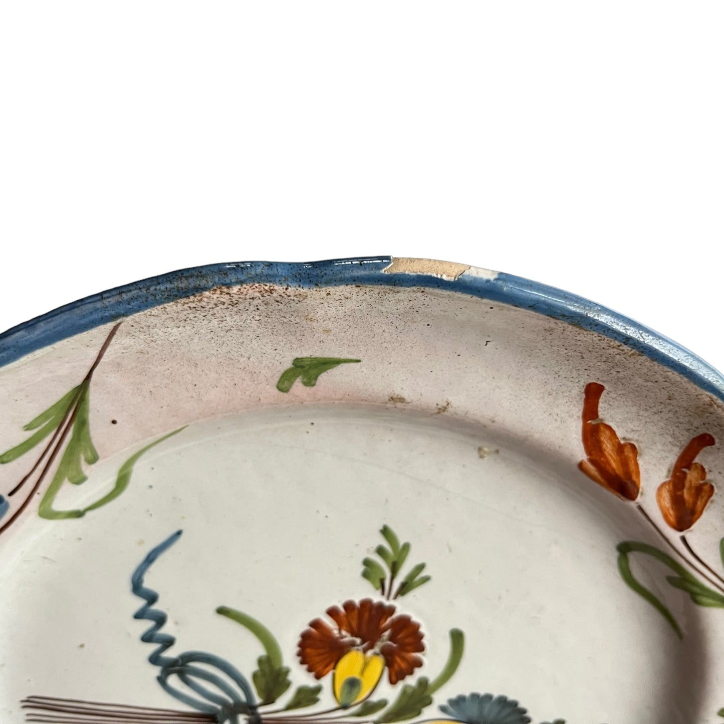 Plate Bouquet Flowers Earthenware da Epinal of Waly Xixth