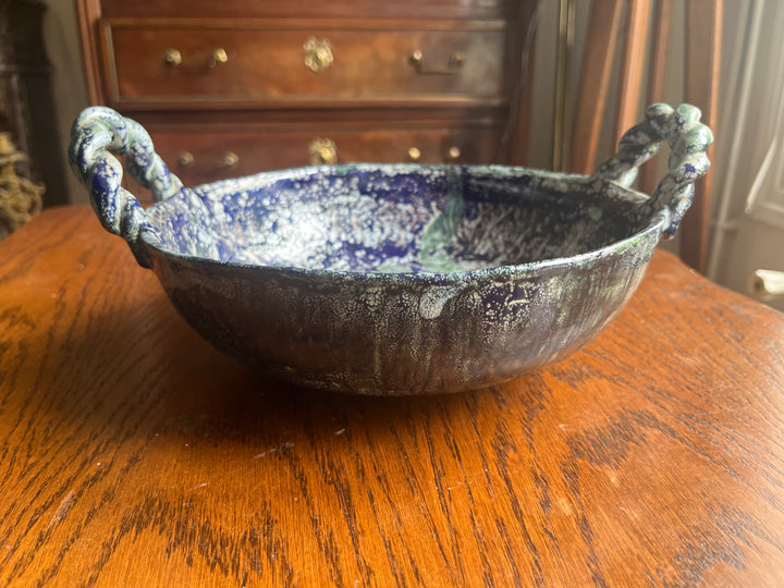 Coupe à fruits bleue et verte années 1990