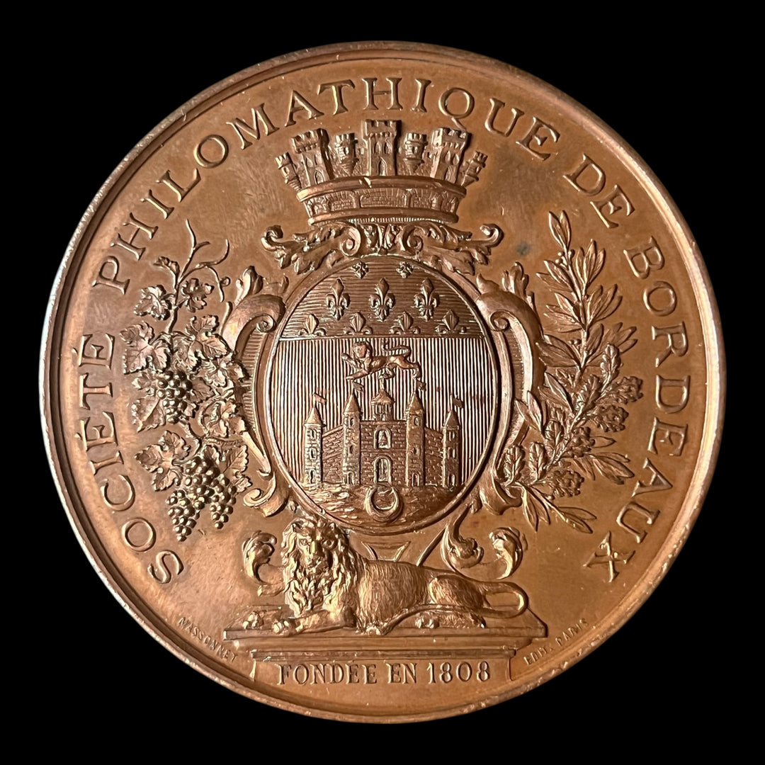 Medaille cuivre XII Exposition société Philomathique Bordeaux 1882