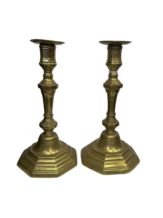 Pair of Louis XIV style candlesticks, 18th century