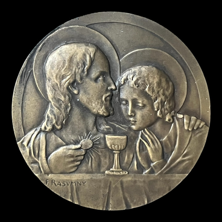 Medaille art déco première communion Jesus par Rasumny