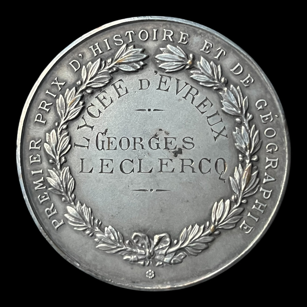 Medaille bronze argenté société des Antiquaires de Normandie prix histoire et géographie Evreux
