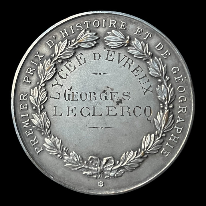 Medaille bronze argenté société des Antiquaires de Normandie prix histoire et géographie Evreux