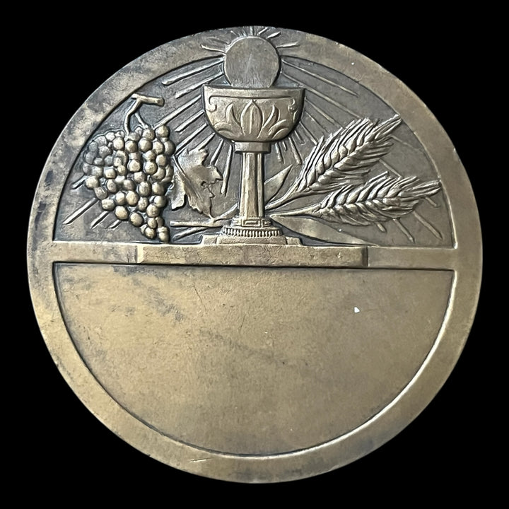 Medaille art déco première communion vierge par Rasumny