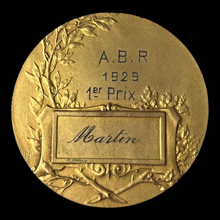 Medaille bronze doré art déco boule pétanque 1er prix