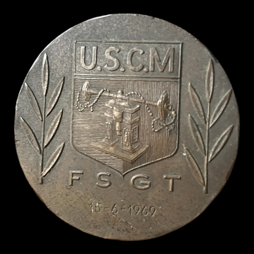 Medaille bronze FSGT USCM monnaie de Paris football 1969