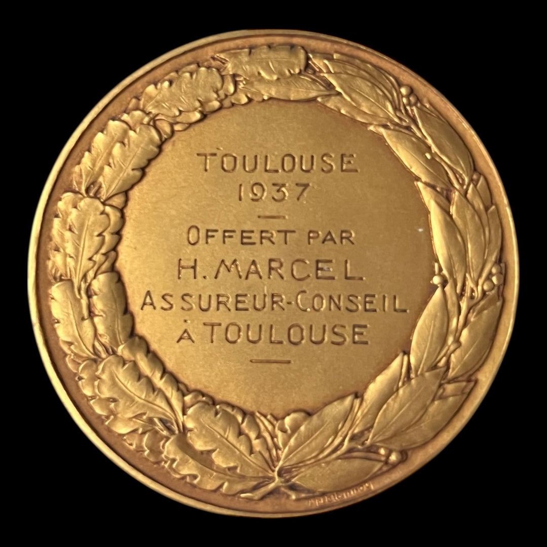 Medaille bronze doré art déco récompense par Delannoy