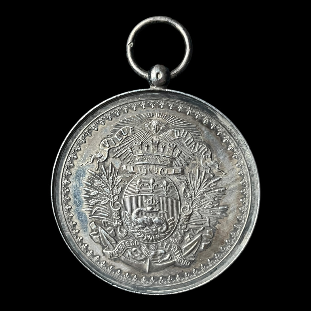 Médaille argent Le Havre concours international pompes à incendie 14 août 1892