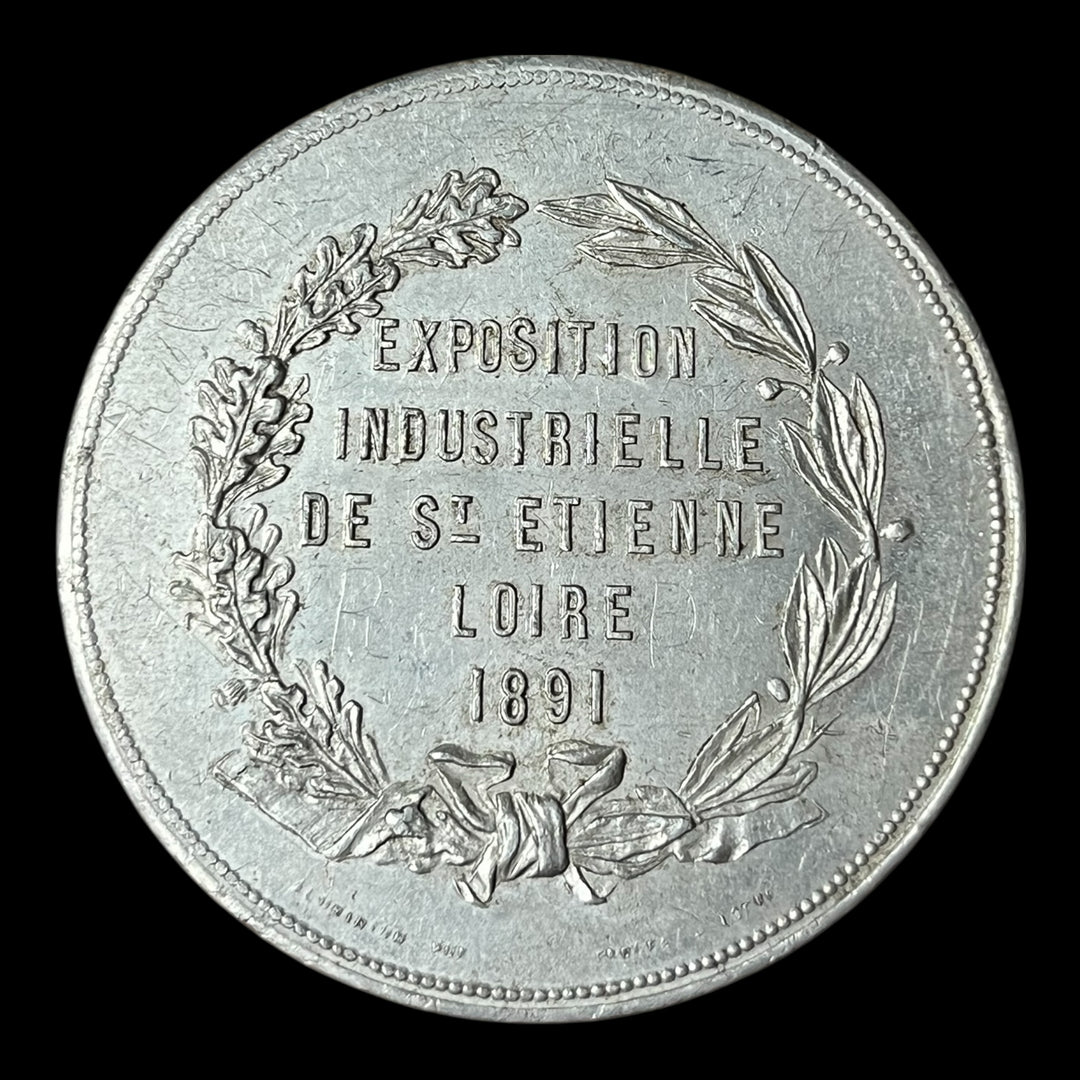 Medaille alu Exposition industrielle de St Etienne 1891