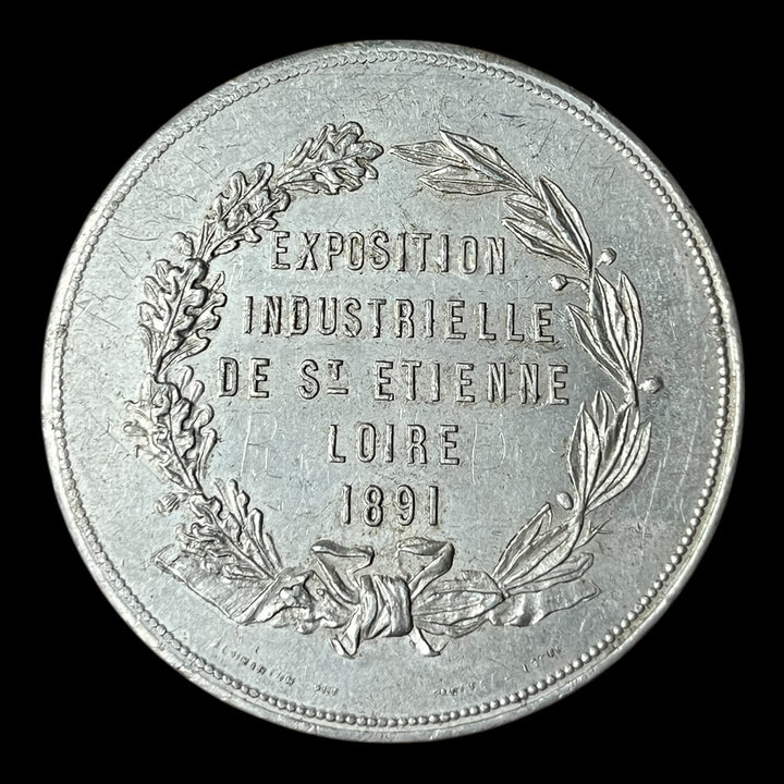 Medaille alu Exposition industrielle de St Etienne 1891