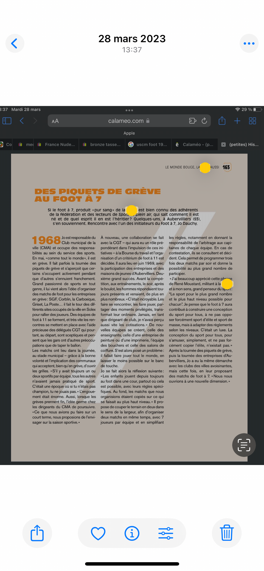 Medaille bronze FSGT USCM monnaie de Paris football 1969