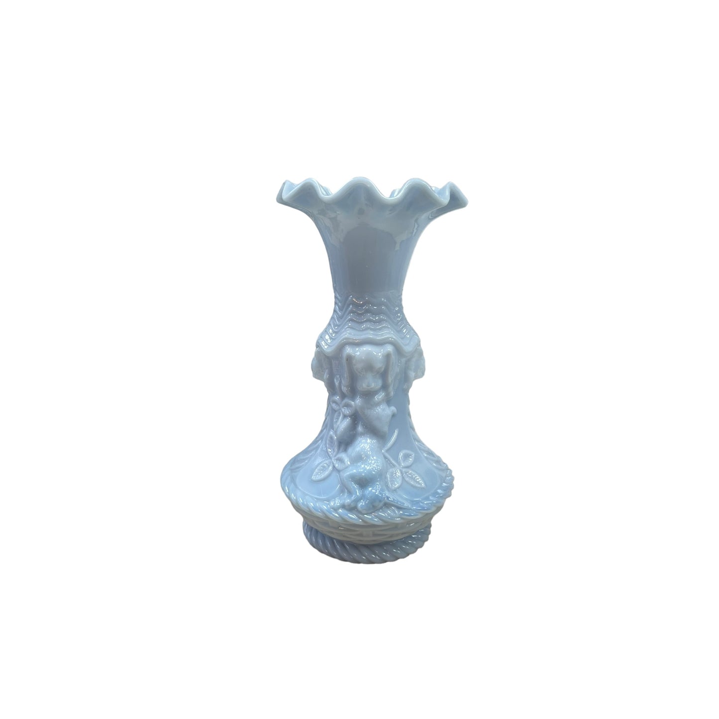 Vase en opaline chiens de chasse XIXe