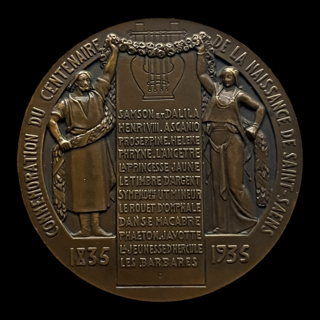 Médaille  bronze Musique centenaire de camille saint Saens 1935