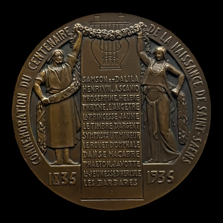 Médaille  bronze Musique centenaire de camille saint Saens 1935