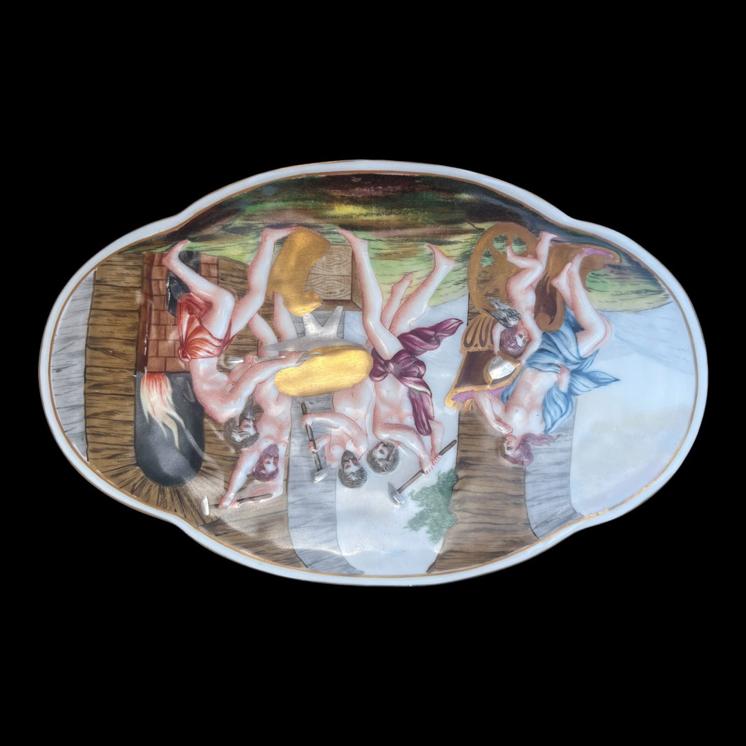 boîte à bijoux Capodimonte xixe la forge de vulcain