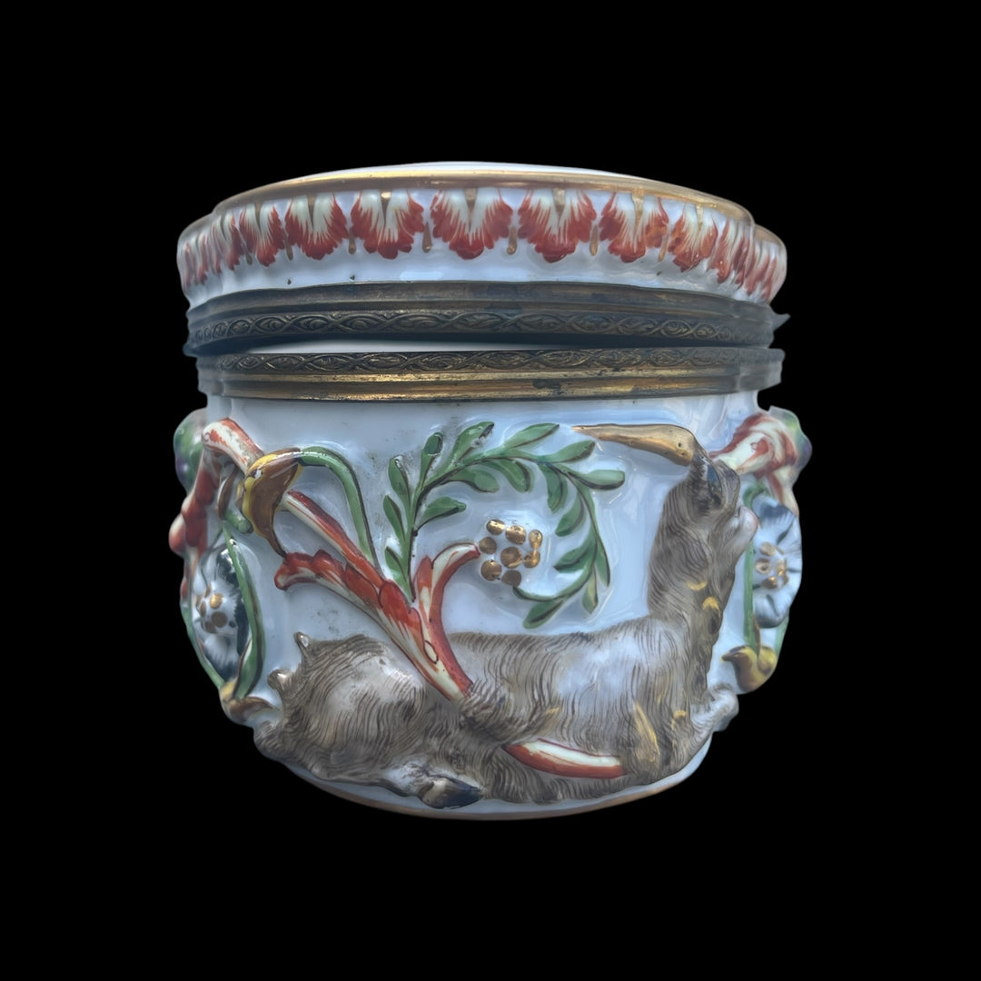 boîte à bijoux Capodimonte xixe la forge de vulcain
