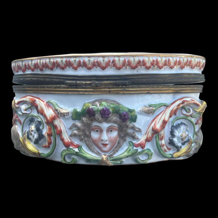 boîte à bijoux Capodimonte xixe la forge de vulcain