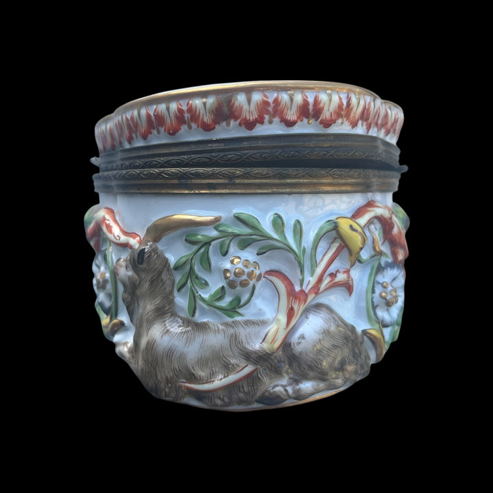 boîte à bijoux Capodimonte xixe la forge de vulcain