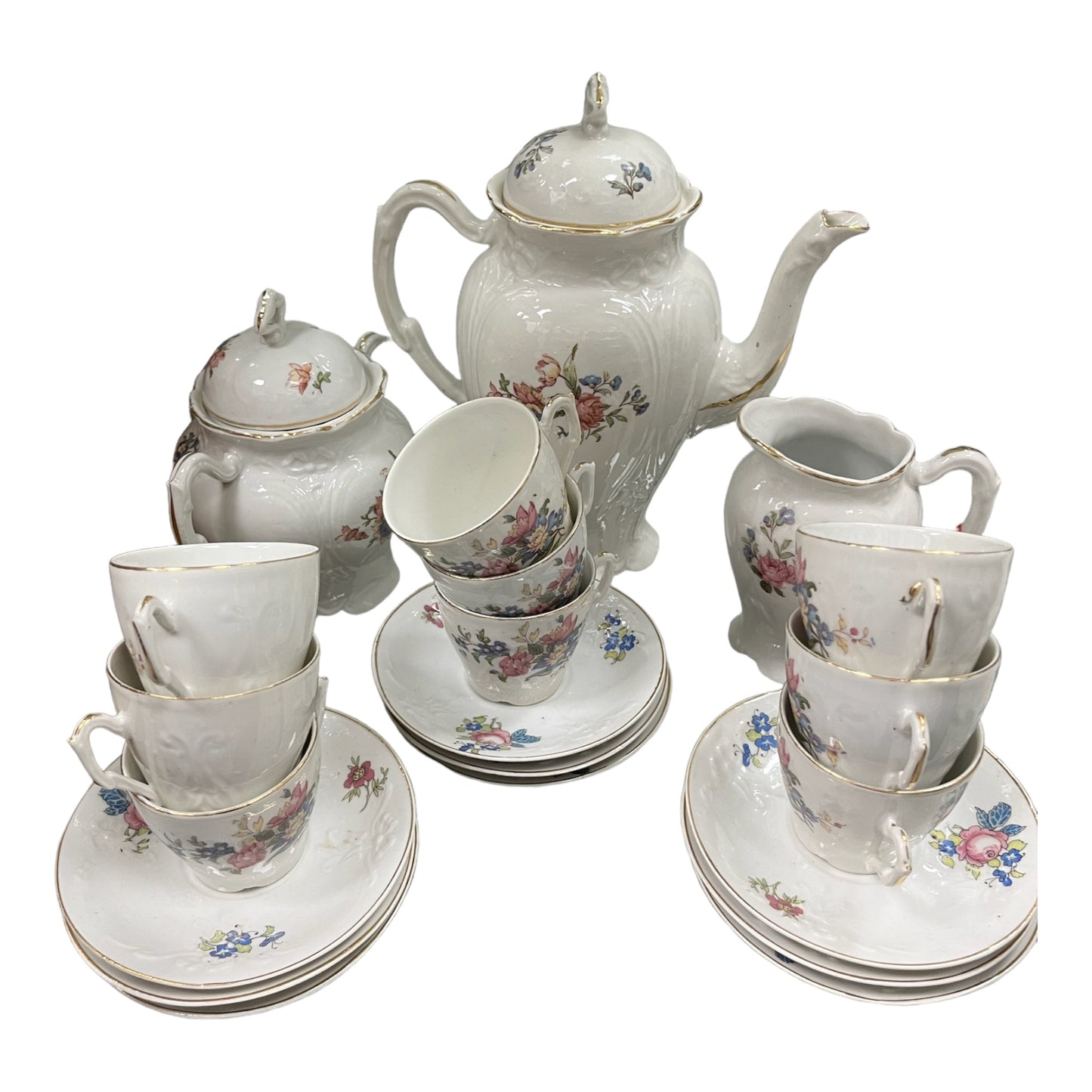 Service à thé 9 tasses XIXe siècle