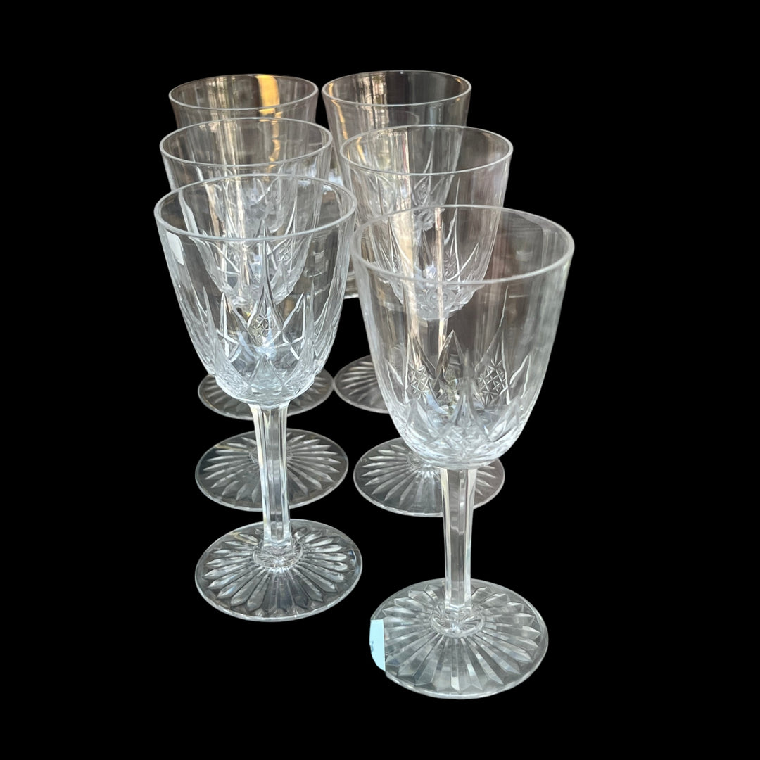 6 crystal lenses white wine baccarat art deco model EPRON model