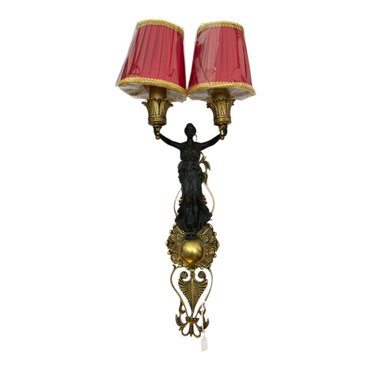 Bronze vestal walls 2 Empire style patinas with lampshade