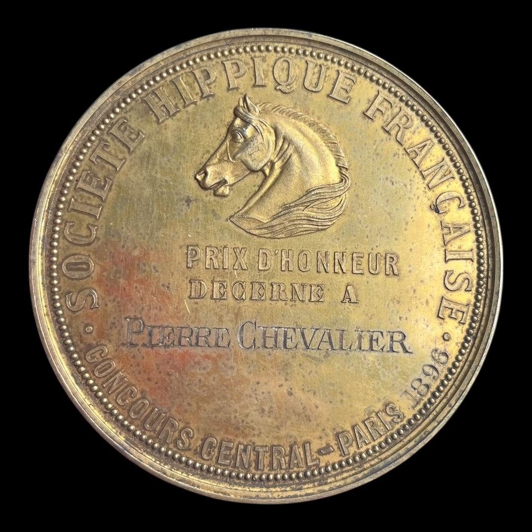 Grande Médaille argent vermeil concours central Hippique de Paris 1896