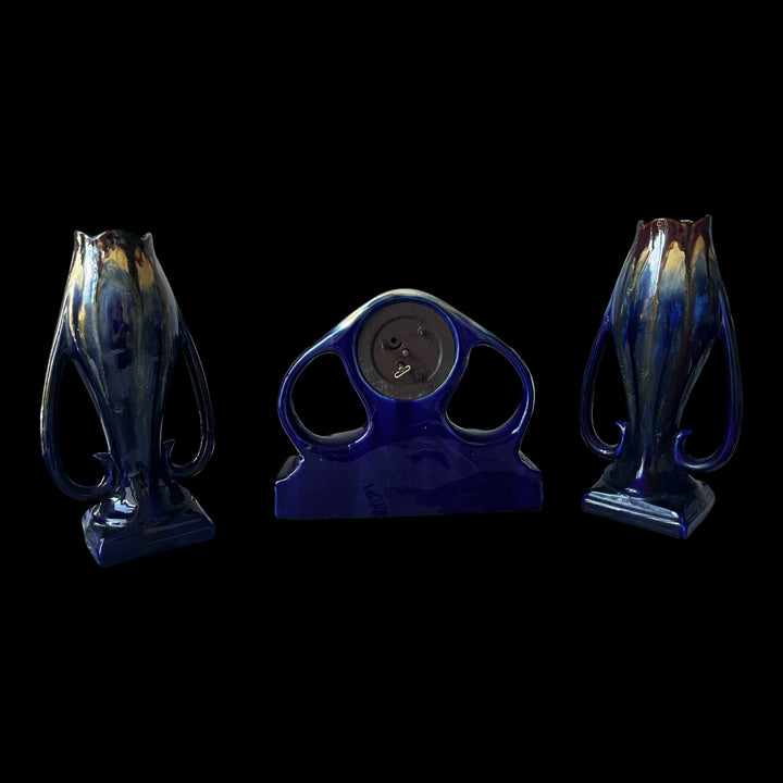 Garniture de Cheminée art déco bleue de Thulin