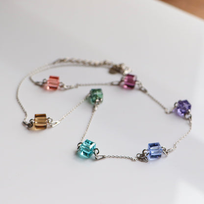 Bracelet with Swarovski crystals, rhodium-plated silver, crystal, CANDICE