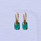 Boucles d'oreilles avec cristaux Swarovski, vert emeraude, argent doré, NOEMIE
