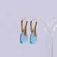 Boucles d'oreilles avec cristaux Swarovski, bleu aquamarine, argent doré, NOEMIE