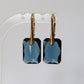 Boucles d'oreilles avec cristaux Swarovski, bleu montana, argent doré, NOEMIE