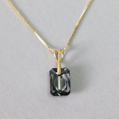 Pendant with Swarovski crystals, silver gray, gold silver, NOEMIE