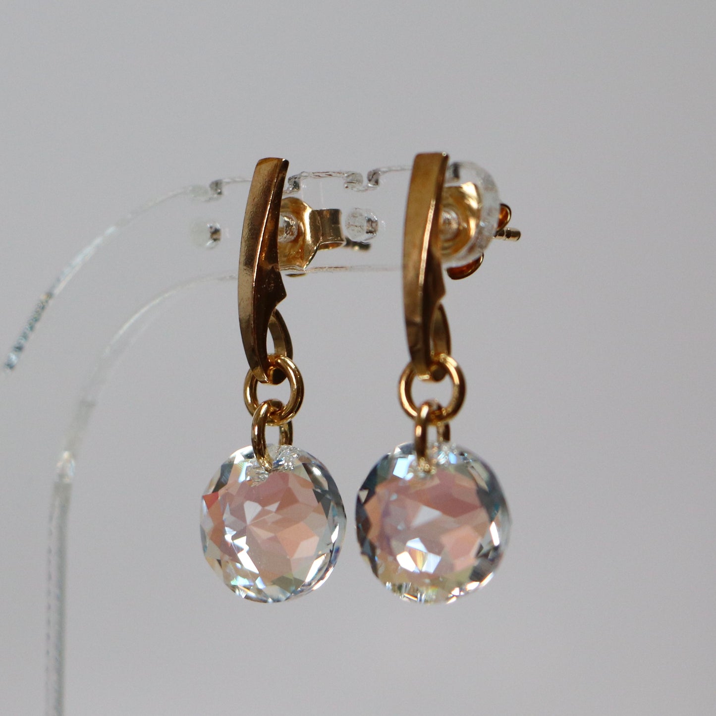 Boucles d'oreilles, cristaux Swarovski, argent doré, cristal SH, BONBON