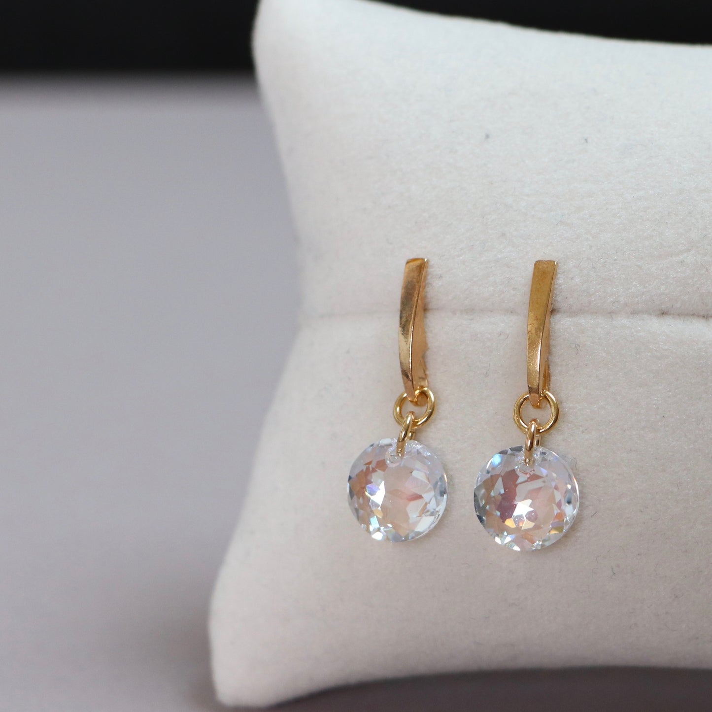 Earrings, Swarovski crystals, gilded silver, SH crystal, BONBON