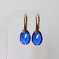 Boucles d'oreilles avec cristaux Swarovski, argent doré, bleu, KATE