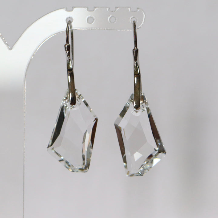 Earrings, Swarovski crystals, rhodium-plated silver, crystal, ART