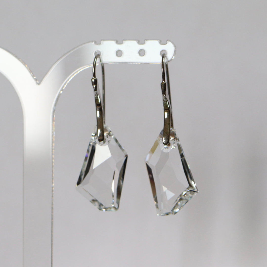 Earrings, Swarovski crystals, rhodium-plated silver, crystal, ART