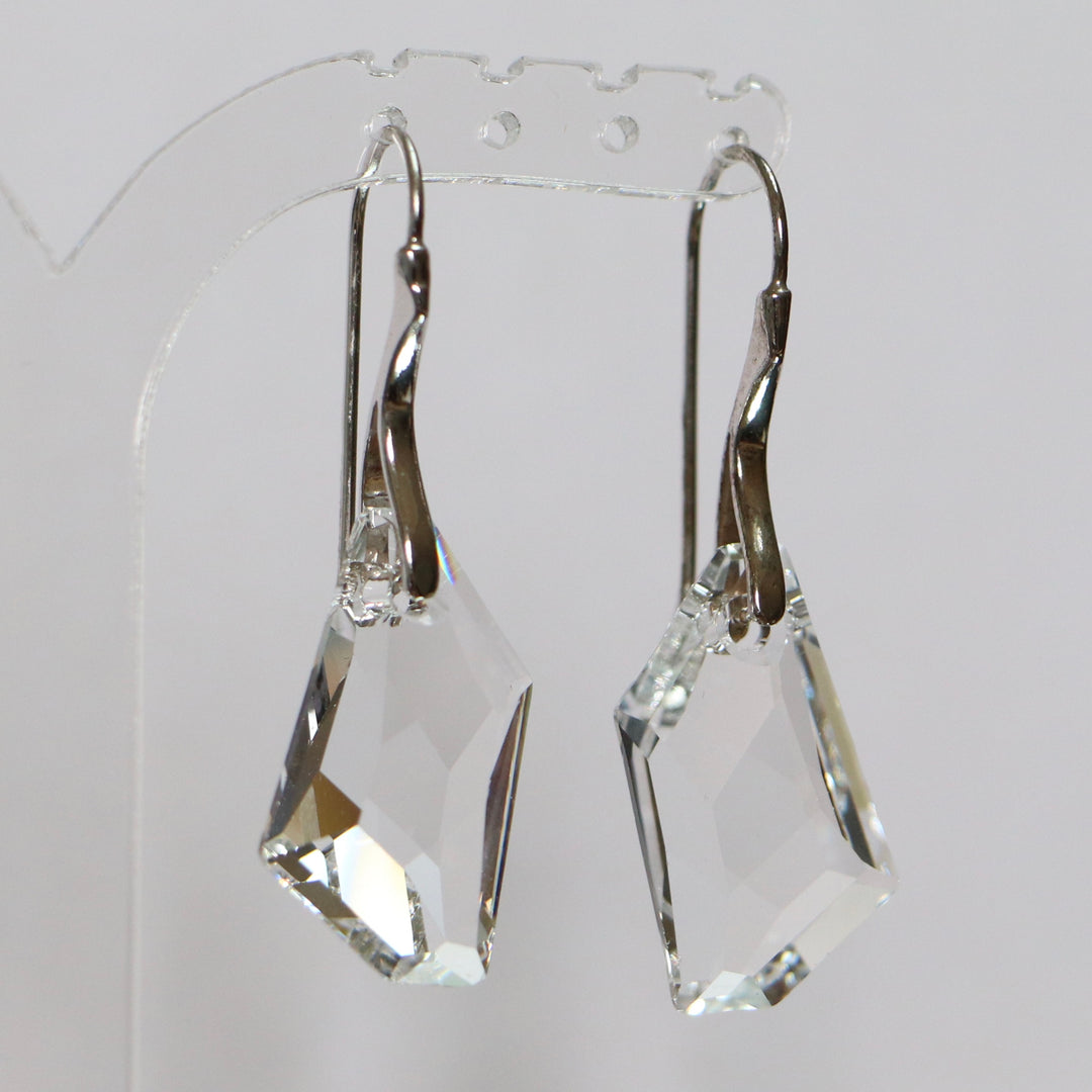 Earrings, Swarovski crystals, rhodium-plated silver, crystal, ART