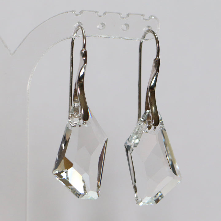 Earrings, Swarovski crystals, rhodium-plated silver, crystal, ART