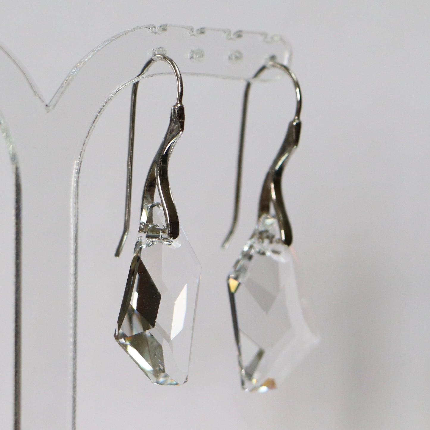 Boucles d'oreilles, cristaux Swarovski, argent rhodié, cristal, ART