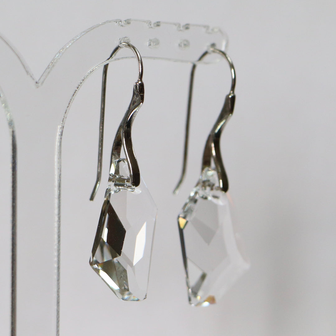 Earrings, Swarovski crystals, rhodium-plated silver, crystal, ART