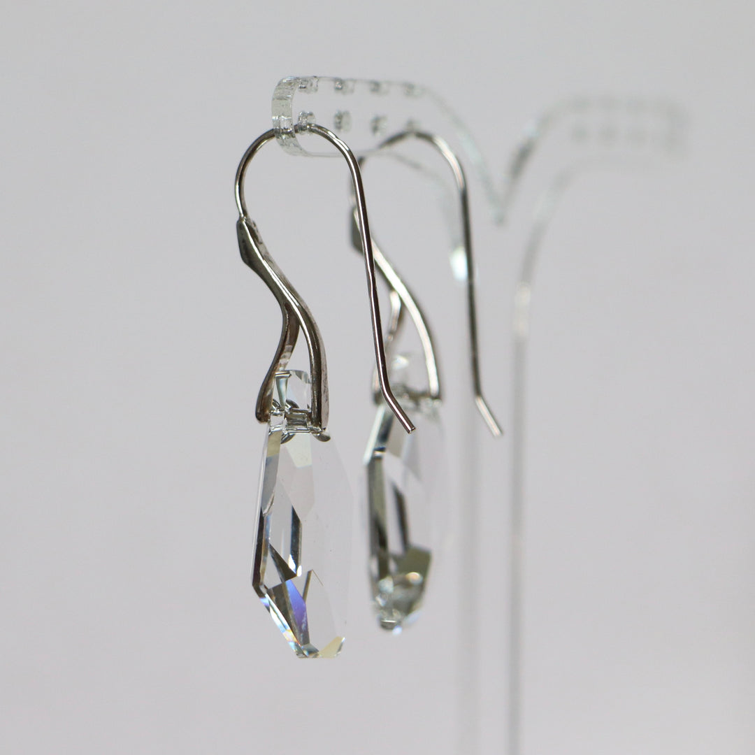 Earrings, Swarovski crystals, rhodium-plated silver, crystal, ART