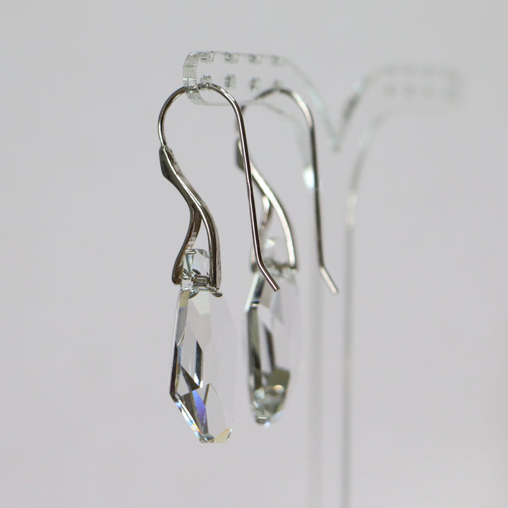 Earrings, Swarovski crystals, rhodium-plated silver, crystal, ART