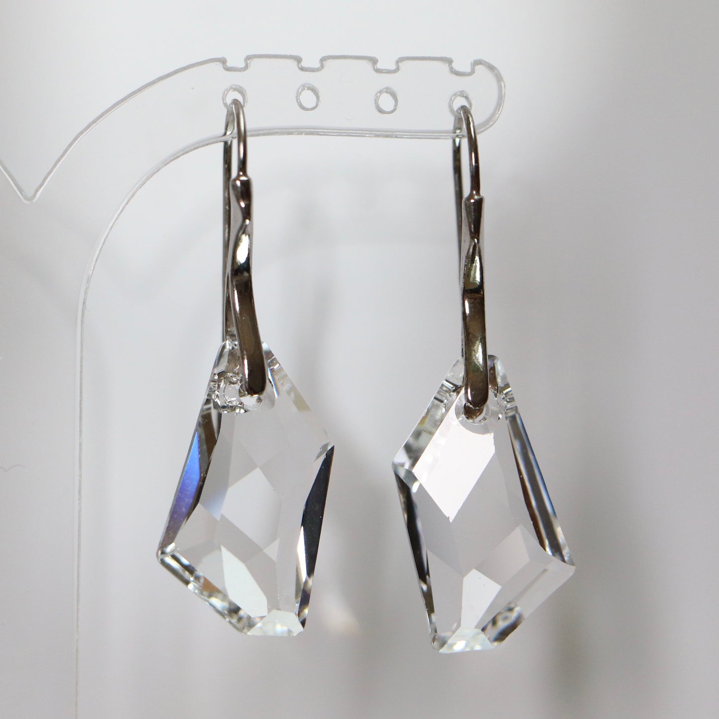 Boucles d'oreilles, cristaux Swarovski, argent rhodié, cristal, ART