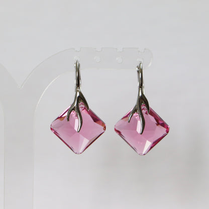 Anhänger, Swarovski -Kristalle, Rhodied Silber, Pink, Agathe