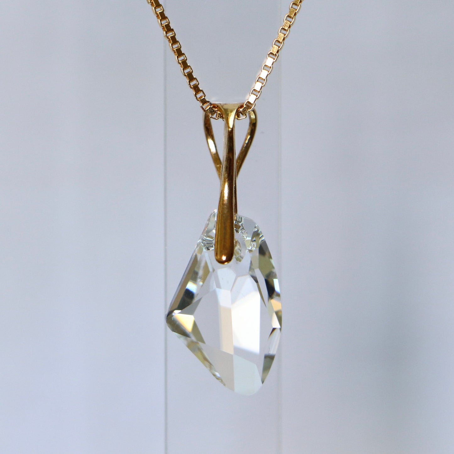 Pendant, Swarovski crystals, gilded silver, crystal, ALICIA