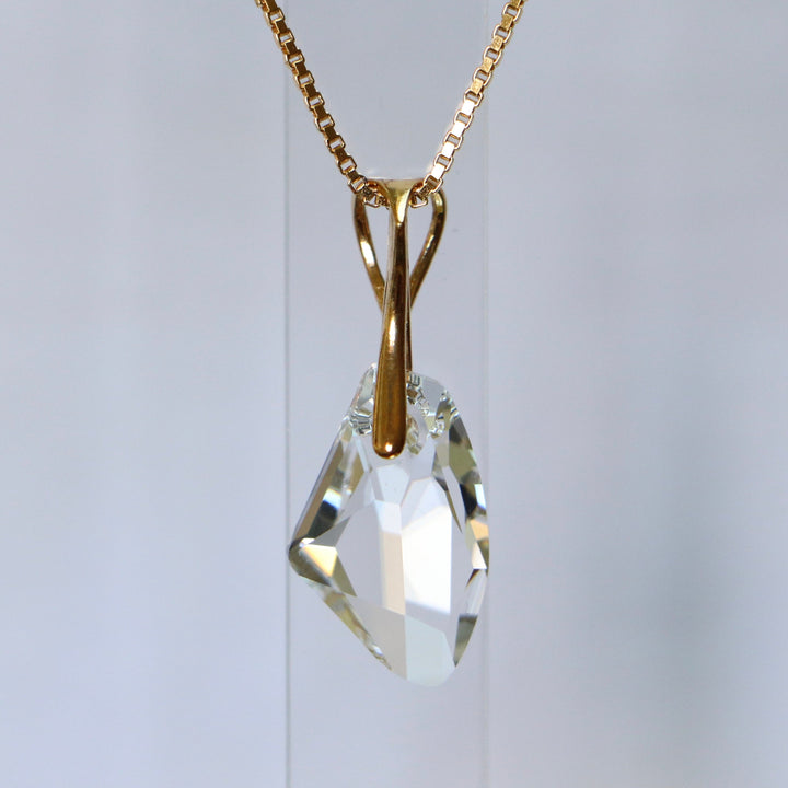 Pendant, Swarovski crystals, gilded silver, crystal, ALICIA