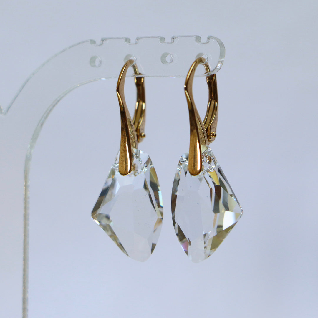 Earrings, Swarovski crystals, gold-plated silver, crystal, ALICIA